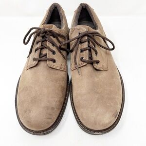 ECCO Mens Shoes Size EU 46 US 12 Oxford Hydromax Water Beige Tan Suede Leather